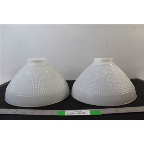 (2) Milk Glass Lamp Shades