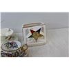 Image 4 : (4) Cups and Saucers, Masonic Order of the Eastern Star Flower Holder
