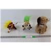 Image 1 : Dog Stuffy, (2) Baseball Mascot Trolls