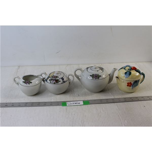 Tea Pot with Matching Cream and Sugar - Made in Japan + Tea Pot