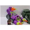 Image 2 : Toy Lot: Joker Car, Tank, Army Figurines, Plane, Forever Clever Figurines, Misc.