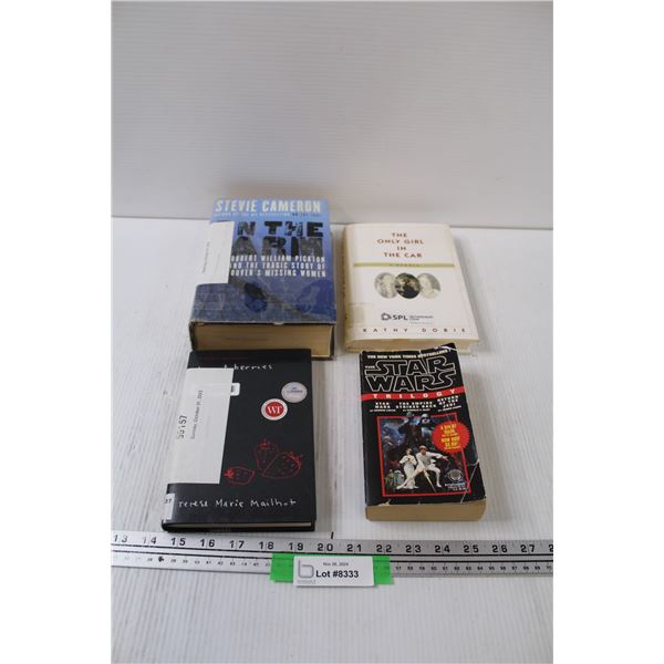 (4) Books: Only Girl in the Car, Star Wars Trilogy, Heart Berries, Stevie Cameron