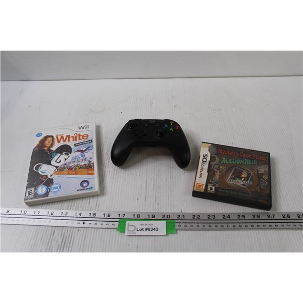 Wii Game: Shawn White, Xbox Controller (As Is), Nintendo DS Game: Mystery Case Files
