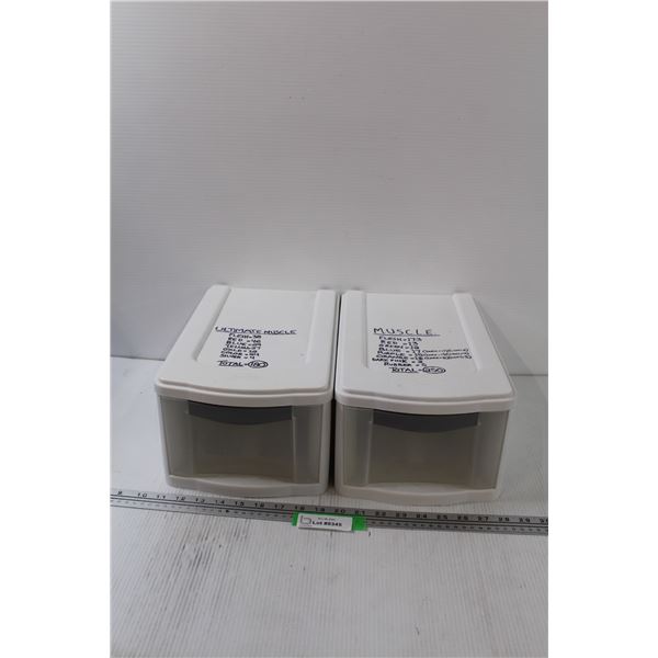 (2) Sterilite Stacking Drawers - 14" x 19" x 6"