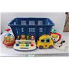 Image 1 : Laundry Basket w/ Toys: Top, Car, Telephone, Puppet, Misc