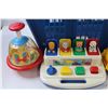 Image 2 : Laundry Basket w/ Toys: Top, Car, Telephone, Puppet, Misc