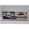 Image 1 : (2) Metal Signs: Gulf & Mobil Oils