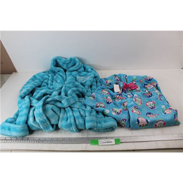 Pekkle House Coat, Size XL, Steve Children PJ Pants- Size Large