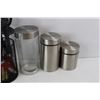 Image 4 : (4) Various Food Canisters/ Sugar Containers, (6) Various Cooking Utensils, Soup Ladles, Potato Mash
