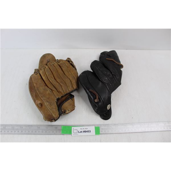 (2) Vintage Baseball Gloves