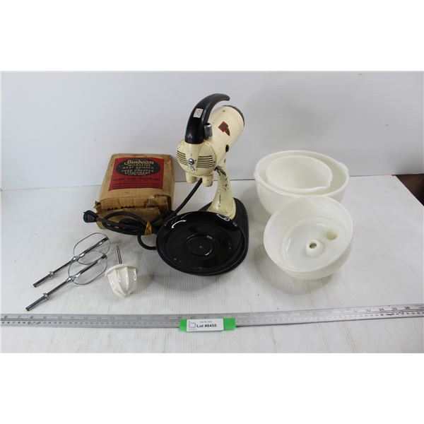 Sunbeam Mixmaster Mixer w/ Grinder Attachment And Porcelain Bowls- As Is
