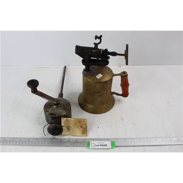 Vintage Hand Crank Drill, Vintage Blow Torch