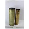 Image 1 : (2) Brass Military Shell Casings 75mm and 105mm