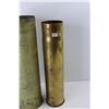 Image 3 : (2) Brass Military Shell Casings 75mm and 105mm