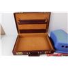Image 4 : Leather Brief Case, Plastic Stool, Vase, Misc.