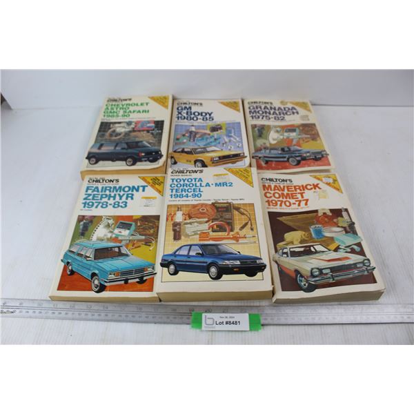 (6) Chilton's Automobile Repair Manuals, Toyota, Chevrolet, Ford, Misc.