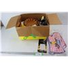 Image 1 : Box Of Various Kitchen Items, Oven Mitts, Measuring Cups, Misc.