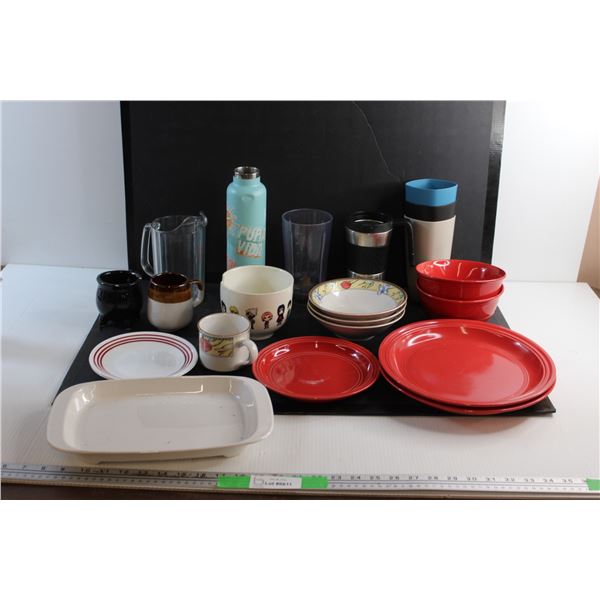 Pitcher, Thermoses, Ceramic Plates, Bowls, Mugs and Cups