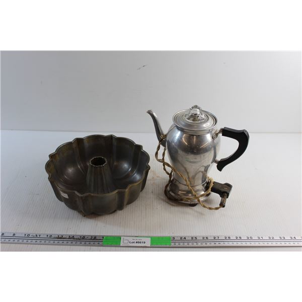 Vintage Electric Coffee Pot - As Is and Bundt Pan