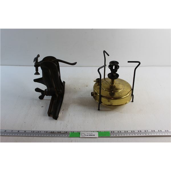 Saw Sharpening Wise and Brass Gas Lamp