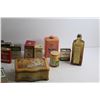 Image 3 : Vintage Spice Tins, Baby Talc, Baking Powder - Sealed, Storage Tin and Vintage Glover's Glass Bottle