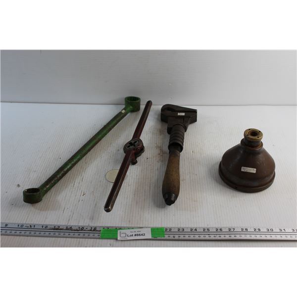 Cream Separator, Engineer's Wrench, Die Handle and Wrench