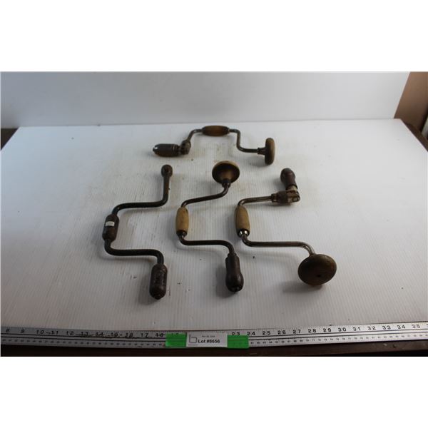 (4) Vintage Hand Drills