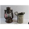 Image 2 : Rubber & Glass Insulators, Vintage Lantern, Metal Pint and Spinning Top