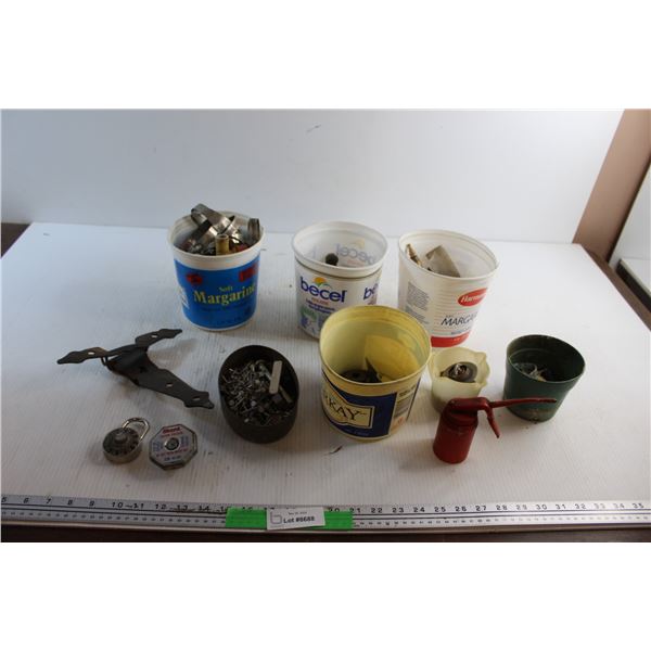Code Lock, Steel Clamp, Oil Can and Assorted Hardware