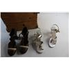 Image 4 : Vintage Wooden Crate with Lid and (2) Pairs of Ladies Heels - Size 6