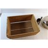 Image 4 : Vintage Wooden Crate, Silver Creamer and Vintage Gas Lantern