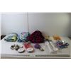 Image 1 : *Baby Toys, Scrub Top, Plastic Utensils, Ribbon, (2) Pillowcases, Sweater, Misc.