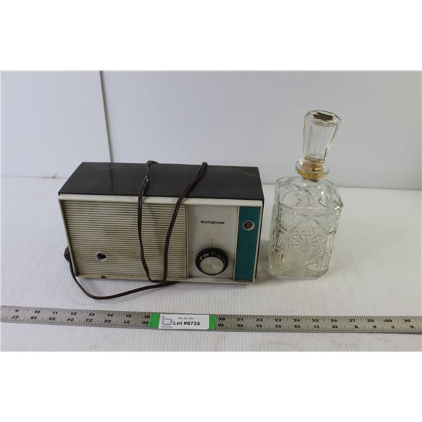 Vintage Radio- As Is, Glass Bottle