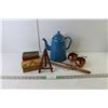 Image 1 : Enamel Teapot, (2) Copper Pots, Decorative Boxes, Misc.