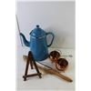 Image 3 : Enamel Teapot, (2) Copper Pots, Decorative Boxes, Misc.