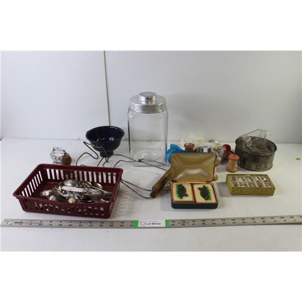 Sewing Thread, Painted Thimbles, Playing Cards, Misc.