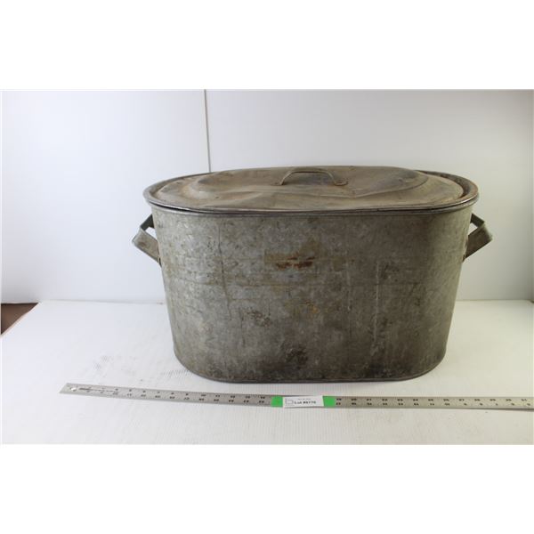Galvanized Boiler w/ Lid- 22 3/4" Long x 12" Wide x 12.5" Tall