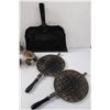 Image 5 : Vintage Roller Skates (Metal, Some Wear), Vintage Skates, Cast Waffle Maker (Some Wear), Dust Pan