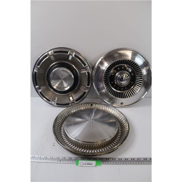 (3) Vintage Hub Caps: Ford, Mercury, Oldsmobile - As Is