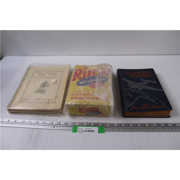 (2) Vintage Books: Wee Tales for Wee Tots, Winston Dictionary & Ringo Detergent