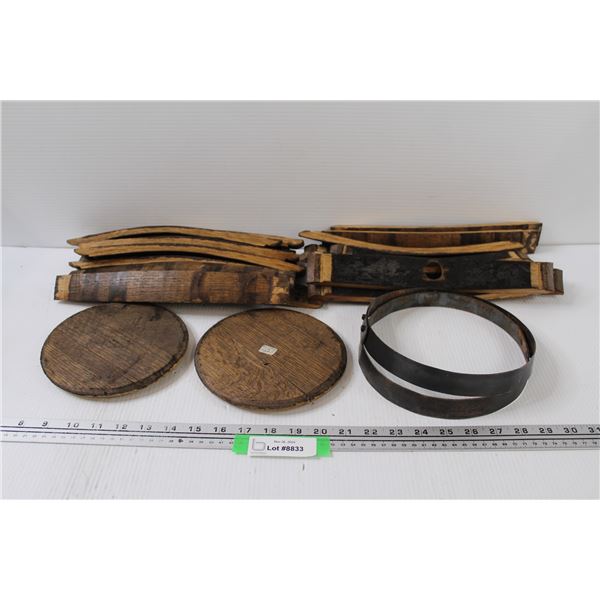 Oak Barrel - Needs Assembly - 12.5" x 6"