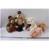 Image 1 : (3) Teddy Bears & Baby Doll