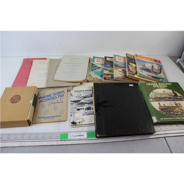 Assorted Old Books - Popular Mechanics and Science, Scrap Book, Trains