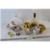 Image 1 : Lamp - tested Powers On, (2) Cream And Sugar, Tray, Vase, Misc.