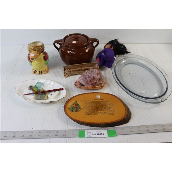 Bean Pot , Seashell, Wood Cut Wall Art 23rd Psalm, Misc.