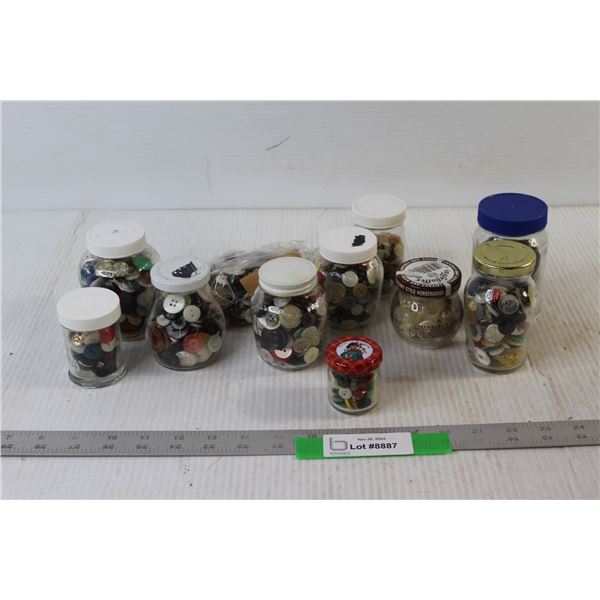 (10) Small Jars Of Buttons