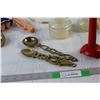 Image 3 : (2) Butane Candles, Metal Dog, (2) Dolls, (2) Brass Spoons,