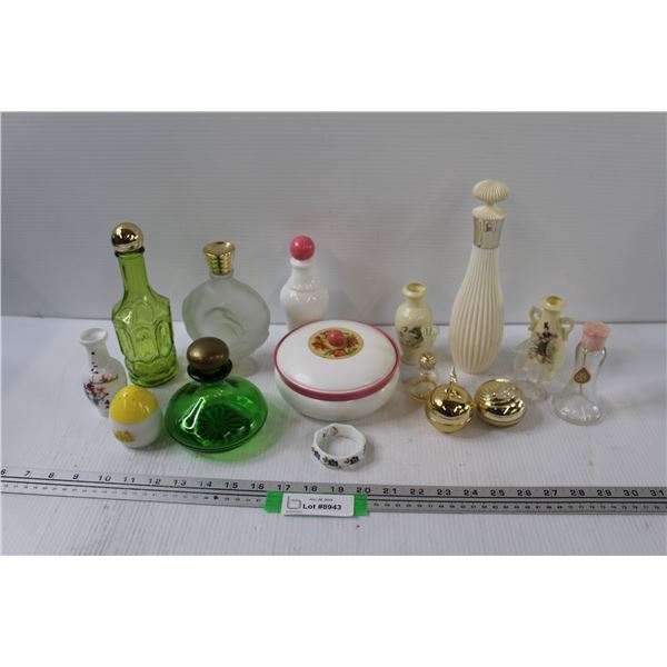 Various Perfume Bottles, Asian Themed Vases, Misc.