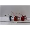 Image 1 : (3) Metal Vintage Oil Cans - Some Contents