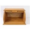 Image 2 : Wood Bread Box - 18" x 9" x 8" - Missing Wood Screw Button Cover